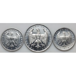 Allemagne, République de Weimar, série de pièces datant de 1922-1923, gravure en miroir, (3 pièces)