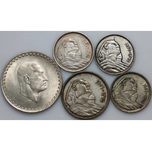 Egypt, set of silver coins from 1956-1970, (5 pieces)