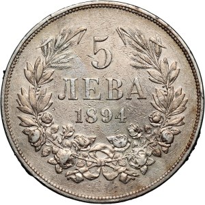 Bulgaria, Ferdinando I, 5 leva 1894 КБ, Kremnica