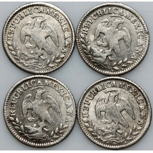 Mexique, série de pièces de 1/2 real datant de 1847 (4 pièces)