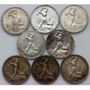 Russie, URSS, série de pièces de 0,5 kopeck datant des années 1924-1926 (8 pièces)