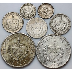 Cuba, set of silver coins from 1915-1952, (7 pieces)