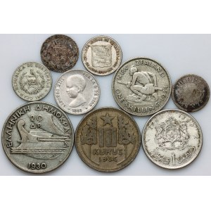 World, set of coins from 1853-1961, (9 pieces)