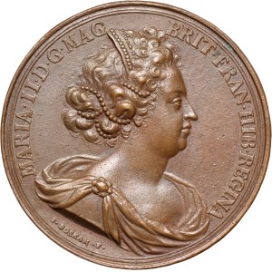 Great Britain, cast of a medal from 1694, Death of Mary II Stuart