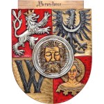 Silesia, Coat of Arms of the City of Wrocław, hand-carved and hand-painted