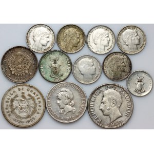 World, set of silver coins from 1882-1955, (12 pieces)