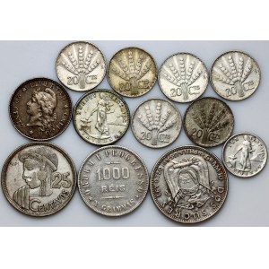 World, set of silver coins from 1882-1955, (12 pieces)