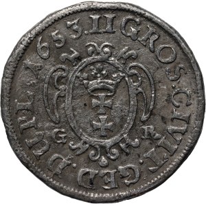 Jan II Kazimierz, jednostronna odbitka rewersu dwugrosza z 1653 rok, XIX wiek