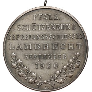 Germany, Shooting Medal from 1930, Palatinate Riflemen's Association