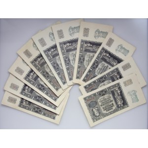General Government, set of 20 zlotych banknotes, March 1, 1940, mixed series, (10 pieces)