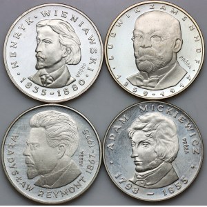 People's Republic of Poland, set of 100 zlotych proof coins from 1977–1979, silver, (4 pieces)