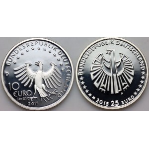Allemagne, série de pièces en argent de 2011 à 2015 (2 pièces)