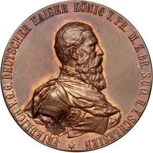 Sliezsko, medaila z roku 1908, vysvätenie kostola na pamiatku cisára Fridricha III. v Legnici