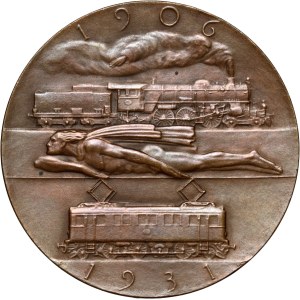 Sweden, Medal from 1931, 75th anniversary of the establishment of the State Railways