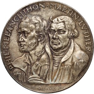 Germany, medal from 1930, Martin Luther and Philip Melanchthon, 400th Anniversary of the Augsburg Confession, Goetz