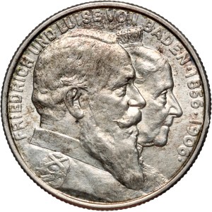 Germany, Baden, Friedrich I, 2 Mark 1906, Karlsruhe, Golden Wedding