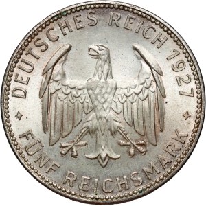 Germany, Weimar Republic, 5 Mark 1927 F, Stuttgart, Tubingen University