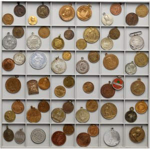 World, set of medallions and tokens, (60 pieces)