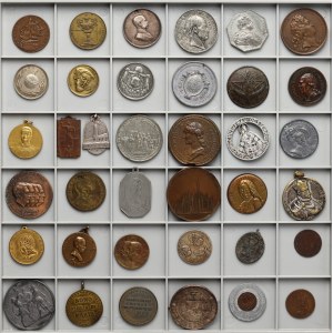 World, set of medals and tokens, (37 pieces)