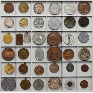 World, set of medals and tokens, (37 pieces)