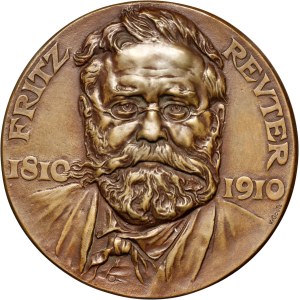 Germany, Medal from 1910, 100th anniversary of the birth of Fritz Reuter, Goetz