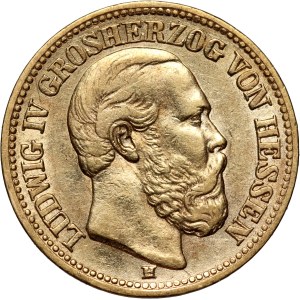 Germany, Hesse-Darmstadt, Louis IV, 10 Mark 1880 H, Darmstadt