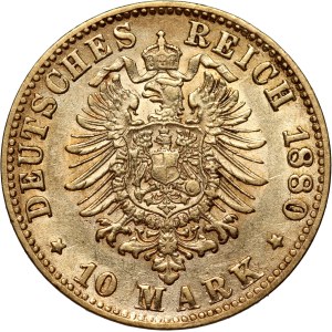 Germany, Hesse-Darmstadt, Louis IV, 10 Mark 1880 H, Darmstadt