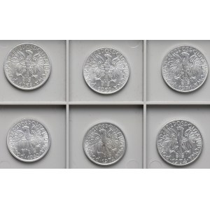 People's Republic of Poland, set of coins from 1958–1974, Fisherman, Berries (6 pieces)