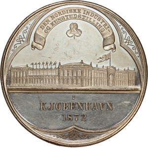 Denmark, Christian IX, Medal from 1872, Nordic Industrial and Art Exhibition in Copenhagen