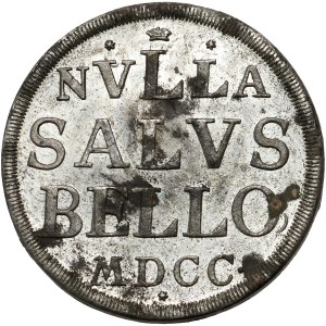 August II. Silný, medaila z roku 1707, mier v Altranstädt, Christian Wermuth