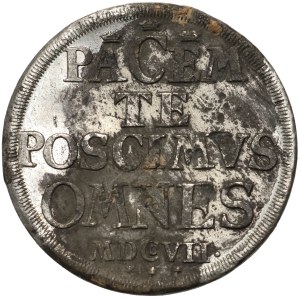 August II. Silný, medaila z roku 1707, mier v Altranstädt, Christian Wermuth