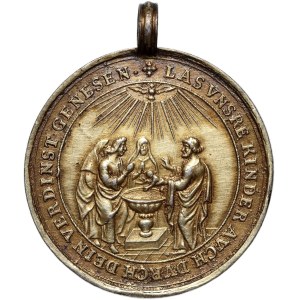 Germany, 17th century, silver baptismal medal undated