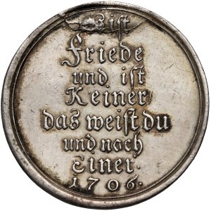 August II Mocny, medal szyderczy z 1707 roku, Pokój w Altranstädt, Christian Wermuth, póżniejsza kopia