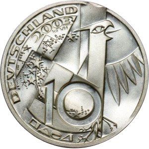 Germany, 10 Euro 2003, 200th anniversary of the birth of Justus Liebig, pattern, piefort, Huster