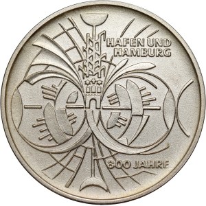 Deutschland, 10 Mark 1989, 800 Jahre Hafen und Stadt Hamburg, Probeprägung, Huster