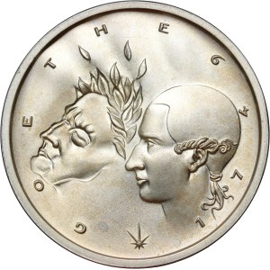 Nemecko, 10 mariek 1999, 250. výročie narodenia Goetheho, skúšobná minca, Huster