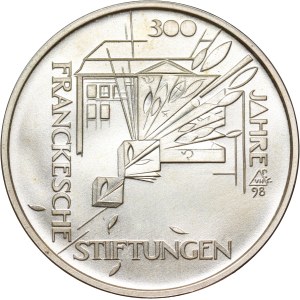 Německo, 10 marek, 1998, Franckesche Stiftungen, zkušební ražba, Huster