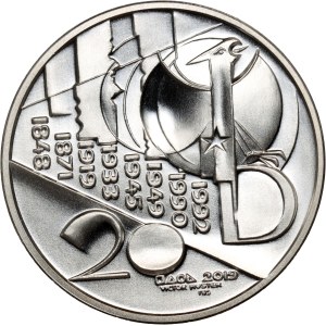 Germany, 20 Euro 2019, 100th anniversary of the Weimar Constitution, pattern, Huster