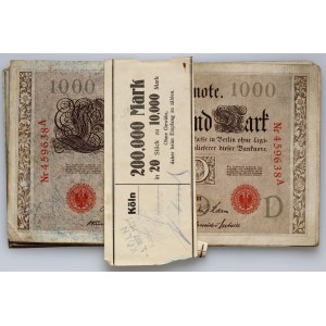 Germany, 1000 marks 21/04/1910, mixed series, bank package, (20 pieces)