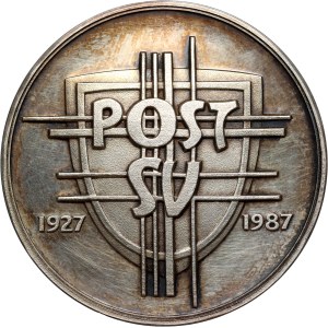 Deutschland, Medaille von 1987, 60-jähriges Jubiläum des Post SV Karlsruhe, Huster
