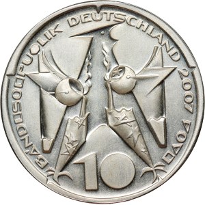 Nemecko, 10 euro 2007, 50. výročie spolkovej krajiny Sársko, zberateľská minca, Huster