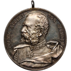 Germany, Shooting Medal from 1898, Leipzig shooting competition on the occasion of the 25th anniversary of the reign and the 70th birthday of King Albert