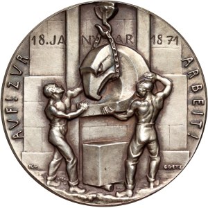 Germany, Medal from 1921, 50th anniversary of the founding of the German Empire and an appeal for reconstruction, Goetz
