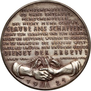Germany, Medal from 1921, 50th anniversary of the founding of the German Empire and an appeal for reconstruction, Goetz