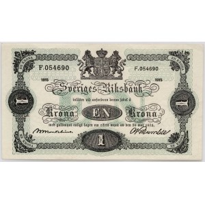 Sweden, 1 krone 1914, series F
