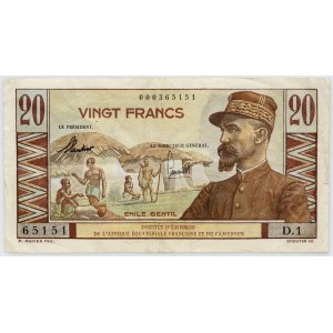 Francouzská rovníková Afrika a Kamerun, 20 franků, 1957