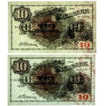 Sweden, set of 10 kroner banknotes 1930/34, (2 pieces)