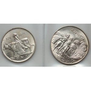 Islande, série de pièces en argent de 1974 (2 pièces)