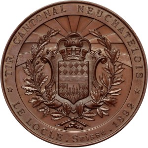 Switzerland, Shooting Medal from 1892, Shooting Competition in Neuchâtel