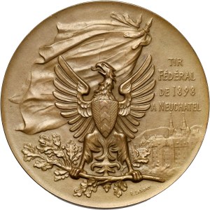 Switzerland, shooting medal from 1898, Federal Shooting Competition in Neuchâtel